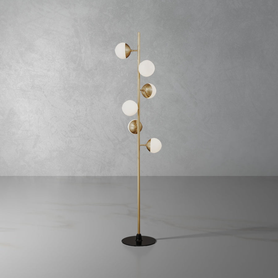 Spiral Globe Floor Lamp-France & Son-LM966F6BRS-Floor Lamps-1-France and Son