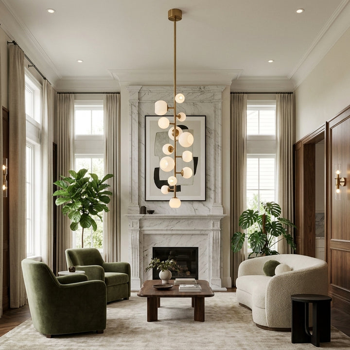 Vaccinium Branching Globe Vertical Chandelier