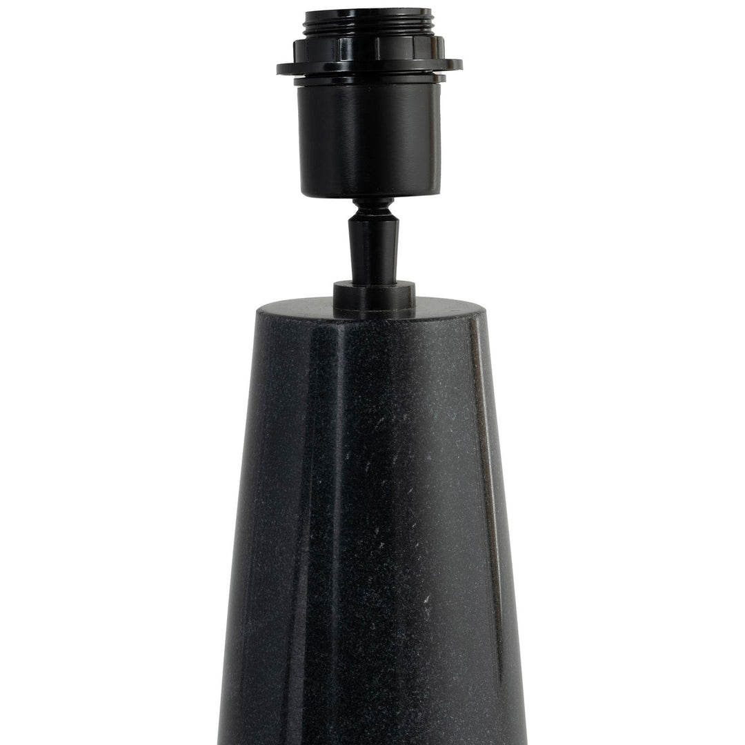 Dolomia Genuine Marble Base And Linen Textured Fabric Shade Table Lamp — Black