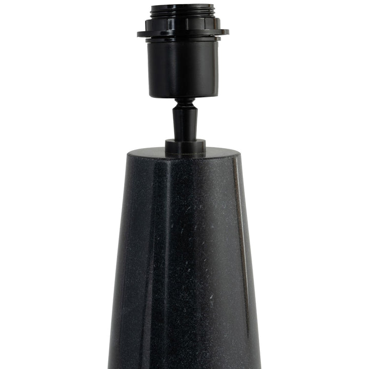 Dolomia Genuine Marble Base And Linen Textured Fabric Shade Table Lamp — Black
