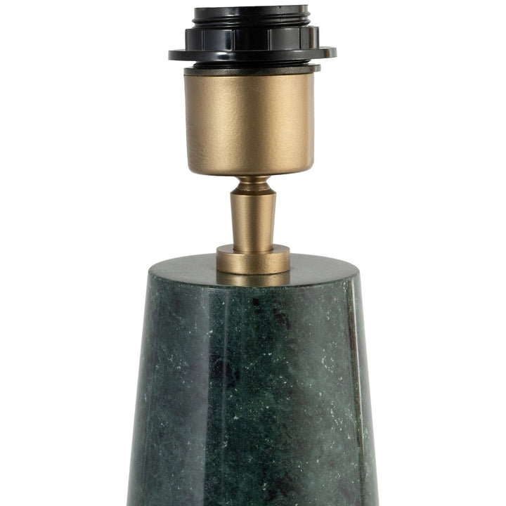 Dolomia Genuine Marble Base And Linen Textured Fabric Shade Table Lamp — Green