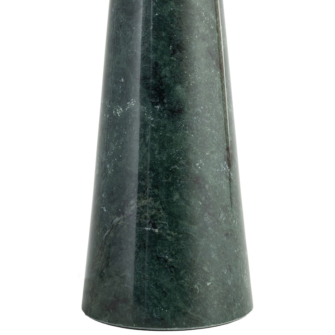 Dolomia Genuine Marble Base And Linen Textured Fabric Shade Table Lamp — Green