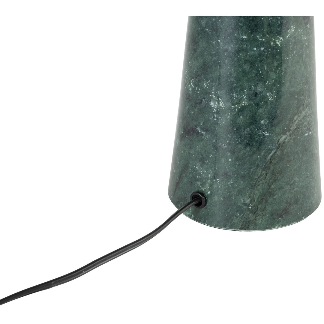 Dolomia Genuine Marble Base And Linen Textured Fabric Shade Table Lamp — Green