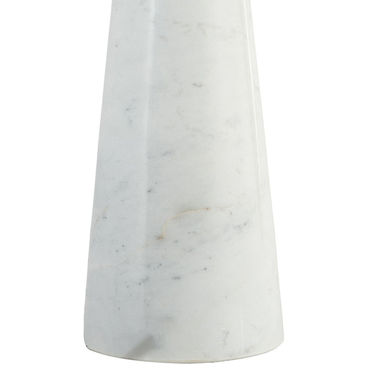 Dolomia Genuine Marble Base And Linen Textured Fabric Shade Table Lamp — White