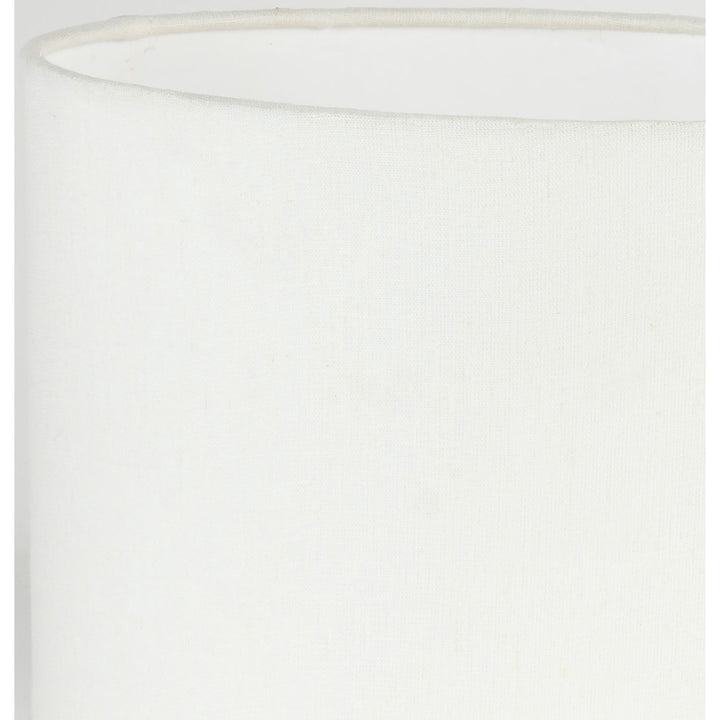 Dolomia Genuine Marble Base And Linen Textured Fabric Shade Table Lamp — White