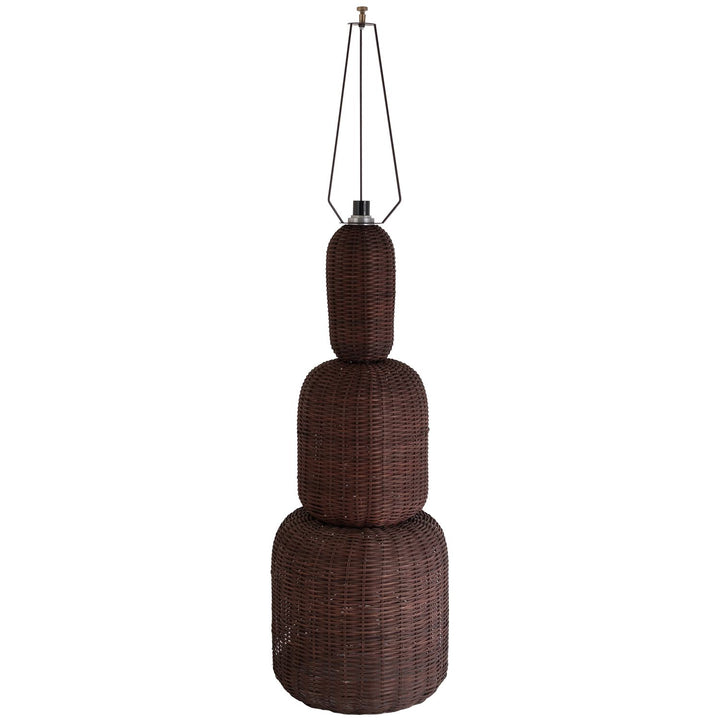 Harvest Rattan Floor Lamp — Brown