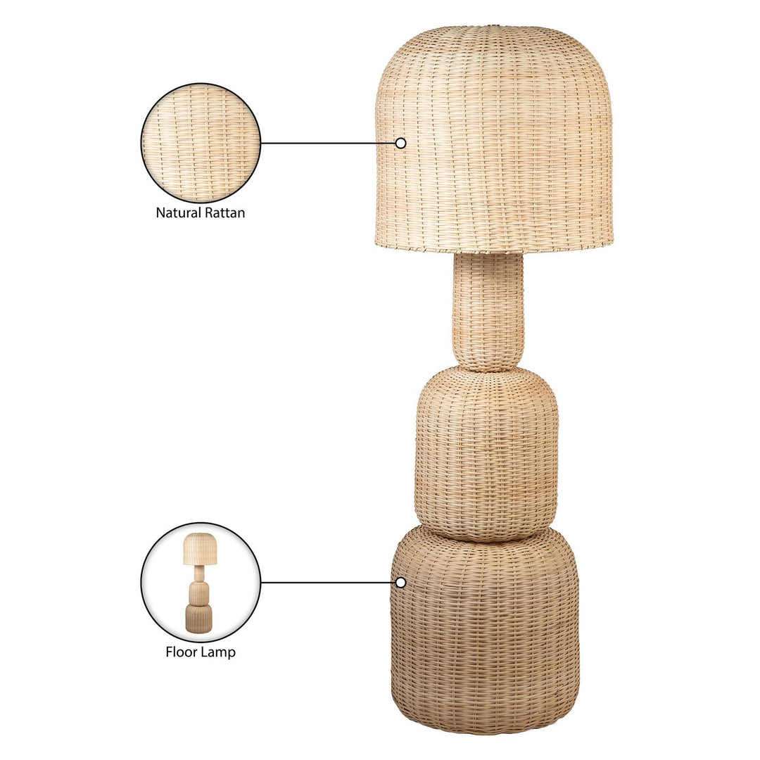 Harvest Rattan Floor Lamp — Natural