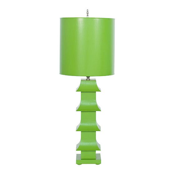 Table Lamps Pagoda Slim Tole Table Lamp - Apple Green