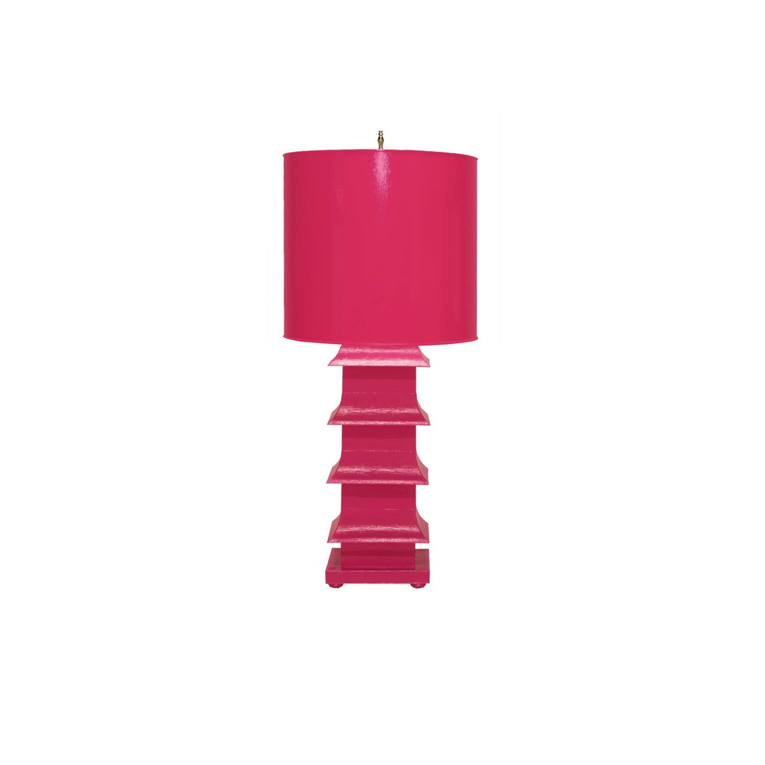 Pagoda Lamp Large With Metal Shade Pink