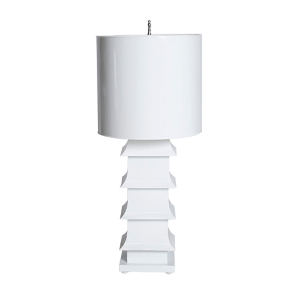 Table Lamps Pagoda Large Tole Table Lamp - White