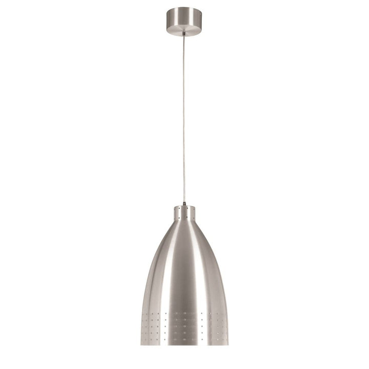 Perforated Bullet Shade Pendant Lamp - Brushed Aluminum - Large