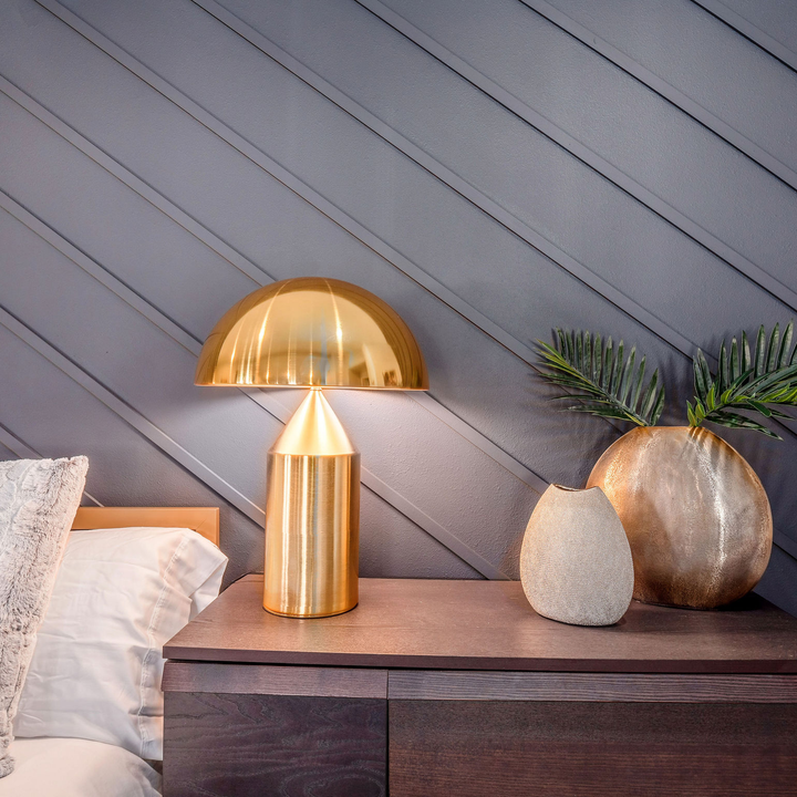 Mushroom Dome Table Lamp - Brass