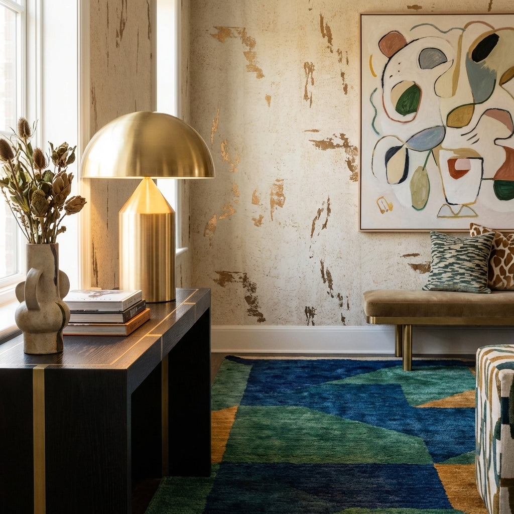 Mushroom Dome Table Lamp - Brass