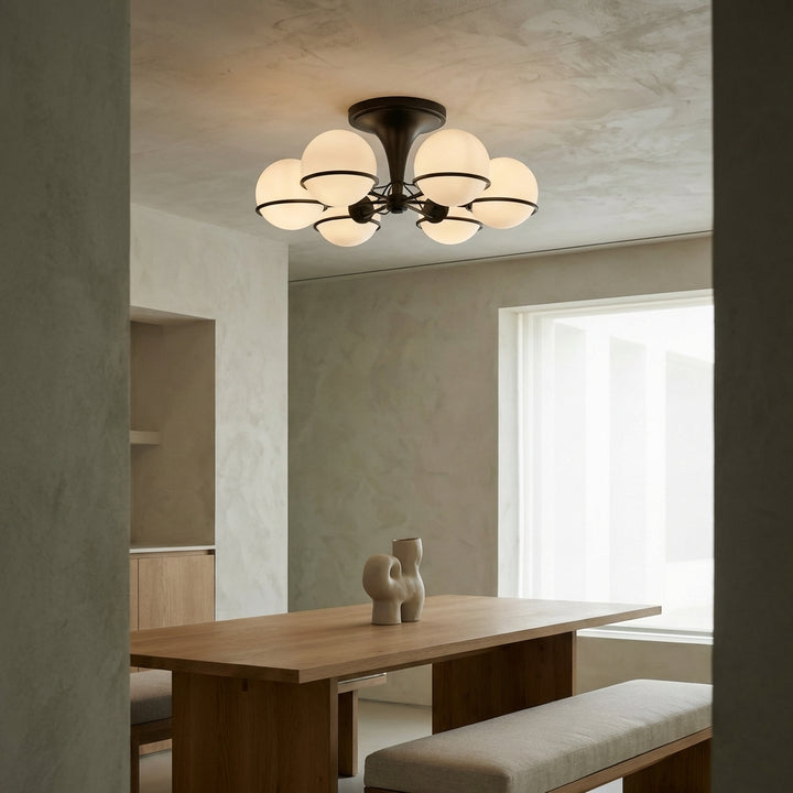 Sarfatti Atomic 6 Globe Flush Mount