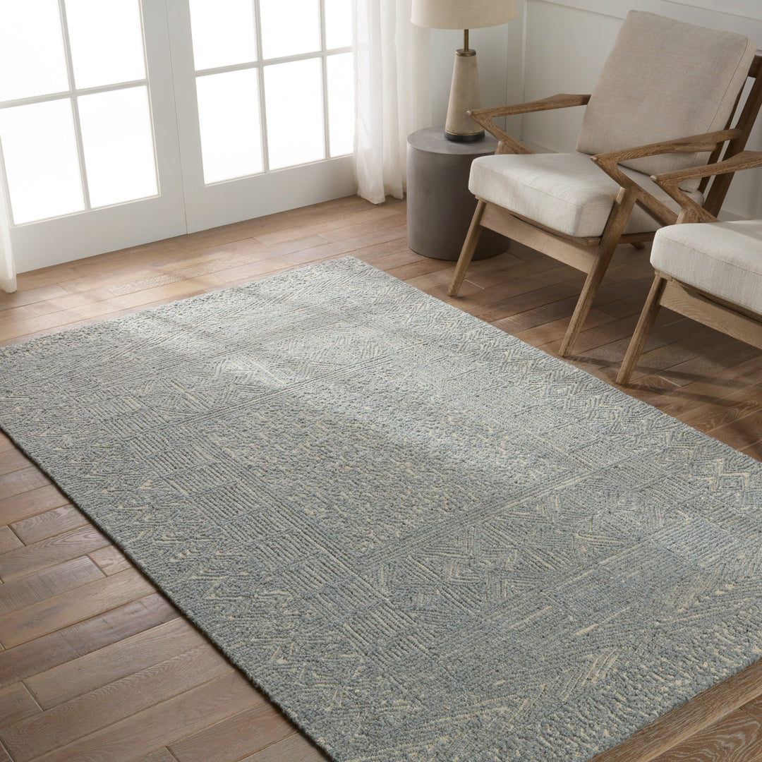 Jaipur Living Viatte Handmade Geometric Blue/ Cream Area Rug (9'X12')