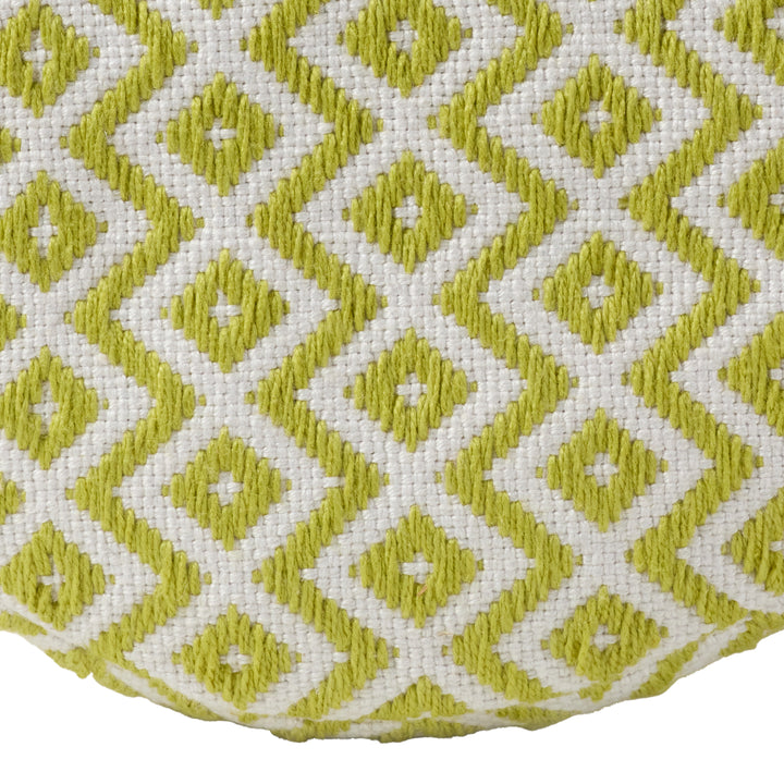 Vibe by Jaipur Living Osbourne Indoor/ Outdoor Chevron Chartreuse/ Ivory Cube Pouf