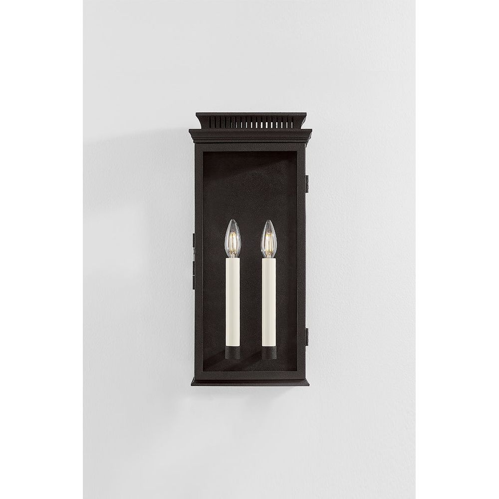 Louie Exterior Wall Sconce - Forged Iron
