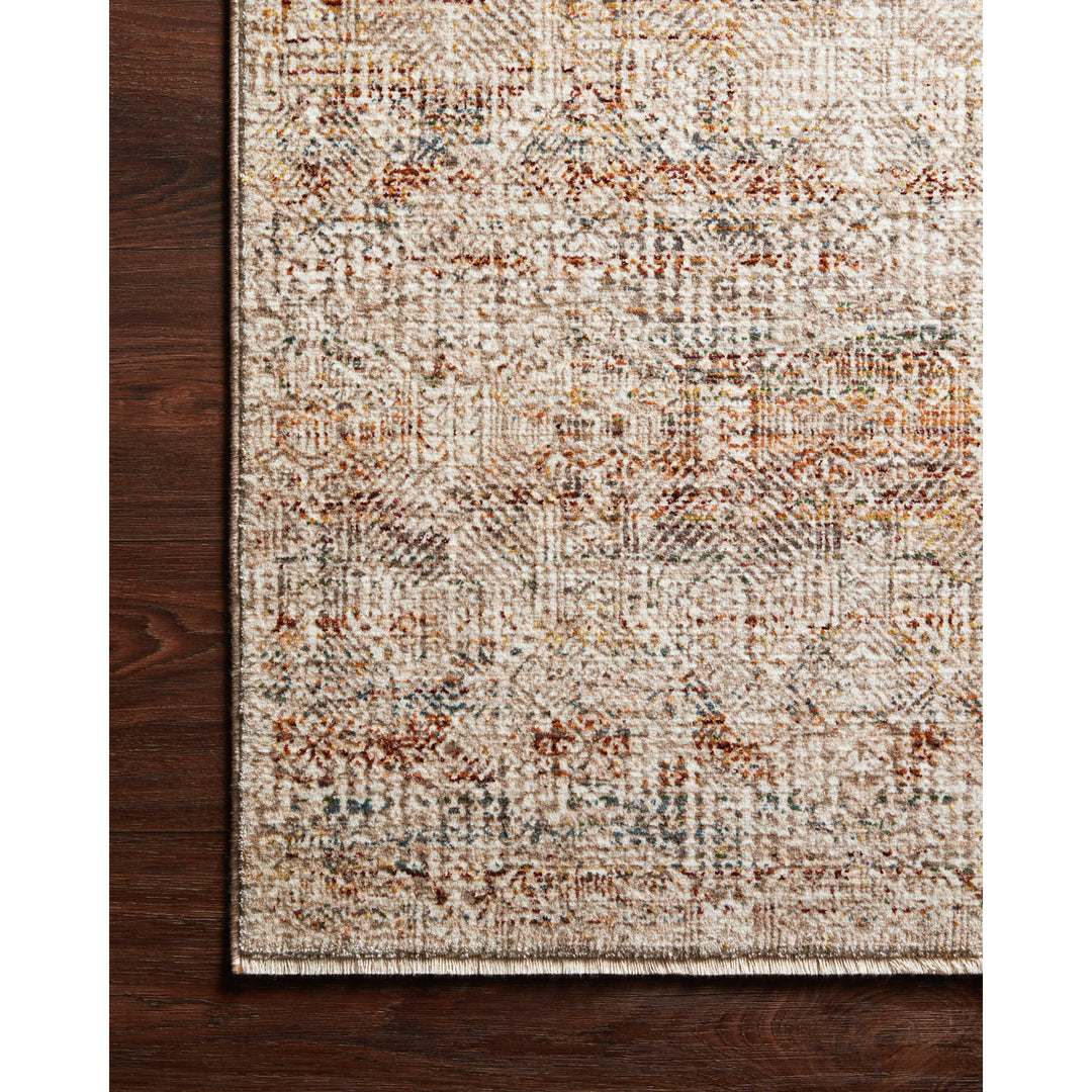 Loloi Lourdes Ivory / Spice 2'-8" x 2'-8" Round Accent Rug