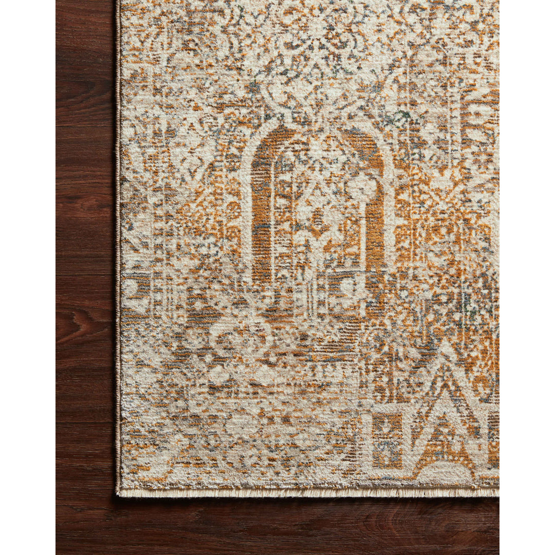 Loloi Lourdes Ivory / Orange 18" x 18" Sample Rug