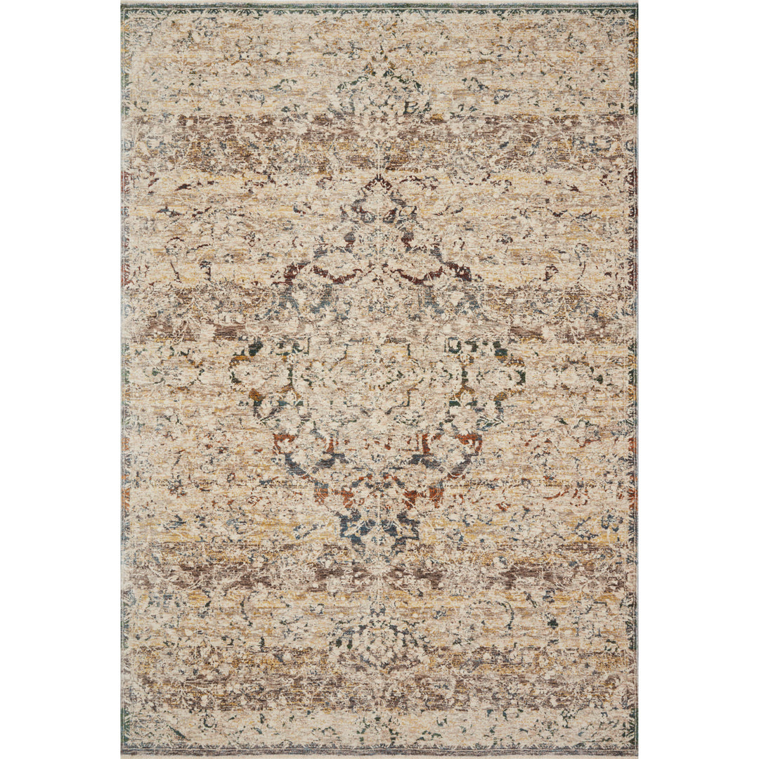 Loloi Lourdes Ivory / Multi 5'-7" x 5'-7" Round Area Rug