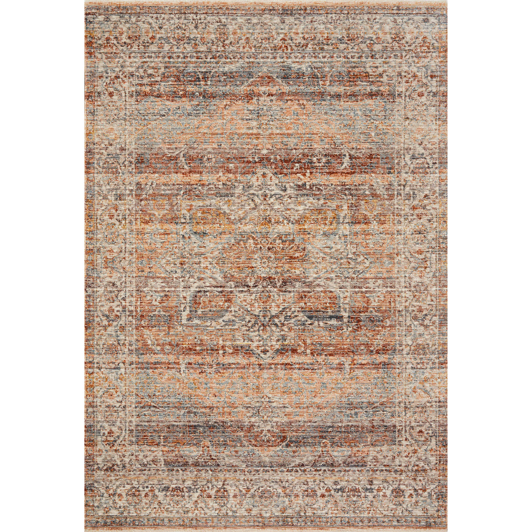 Loloi Lourdes Tangerine / Ocean 2'-7" x 7'-9" Runner Rug