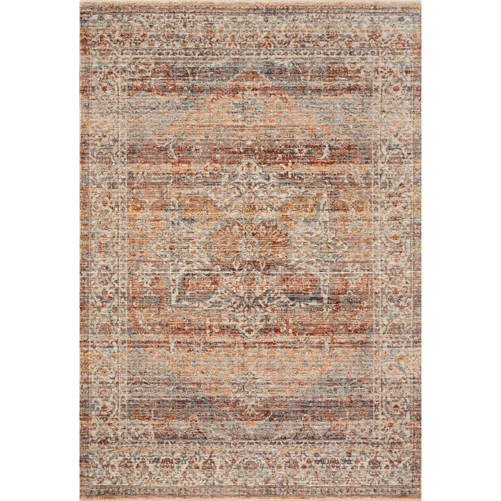 Loloi Lourdes Tangerine / Ocean 2'-7" x 7'-9" Runner Rug