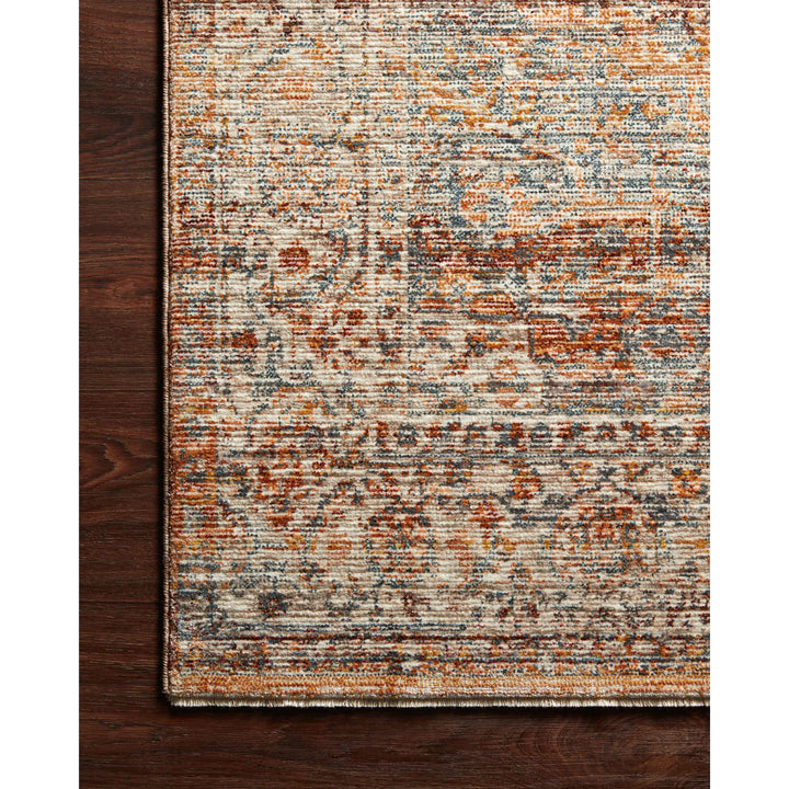 Loloi Lourdes Tangerine / Ocean 2'-7" x 7'-9" Runner Rug