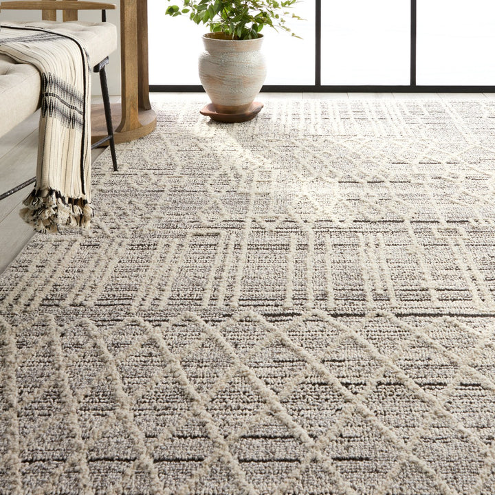 Jaipur Living Caiya Trellis Cream/ Gray Runner Rug (3'X8')