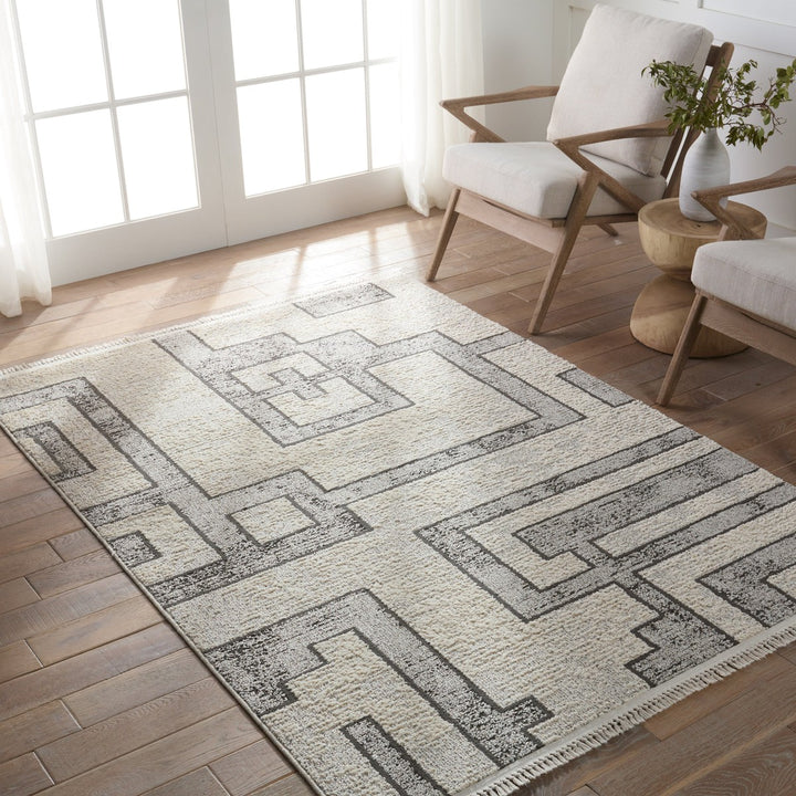 Jaipur Living Bungalow Geometric Gray/ Cream Runner Rug (3'X8')