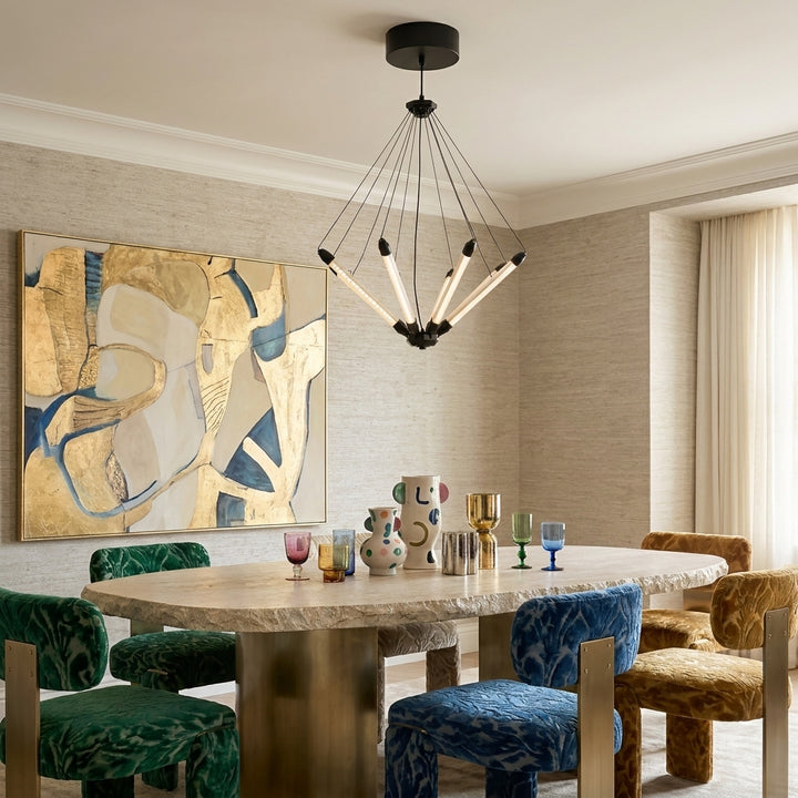 Modern Kroon 7 Chandelier - Black