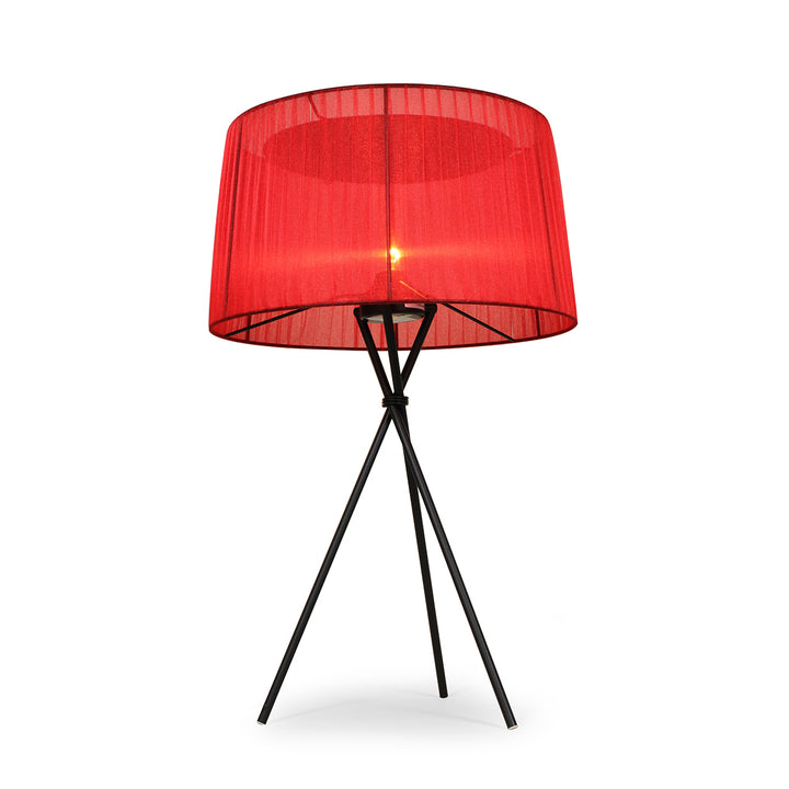 Tripode Table Lamp - Red Shade-France & Son-LS679T2RED-Table Lamps-2-France and Son