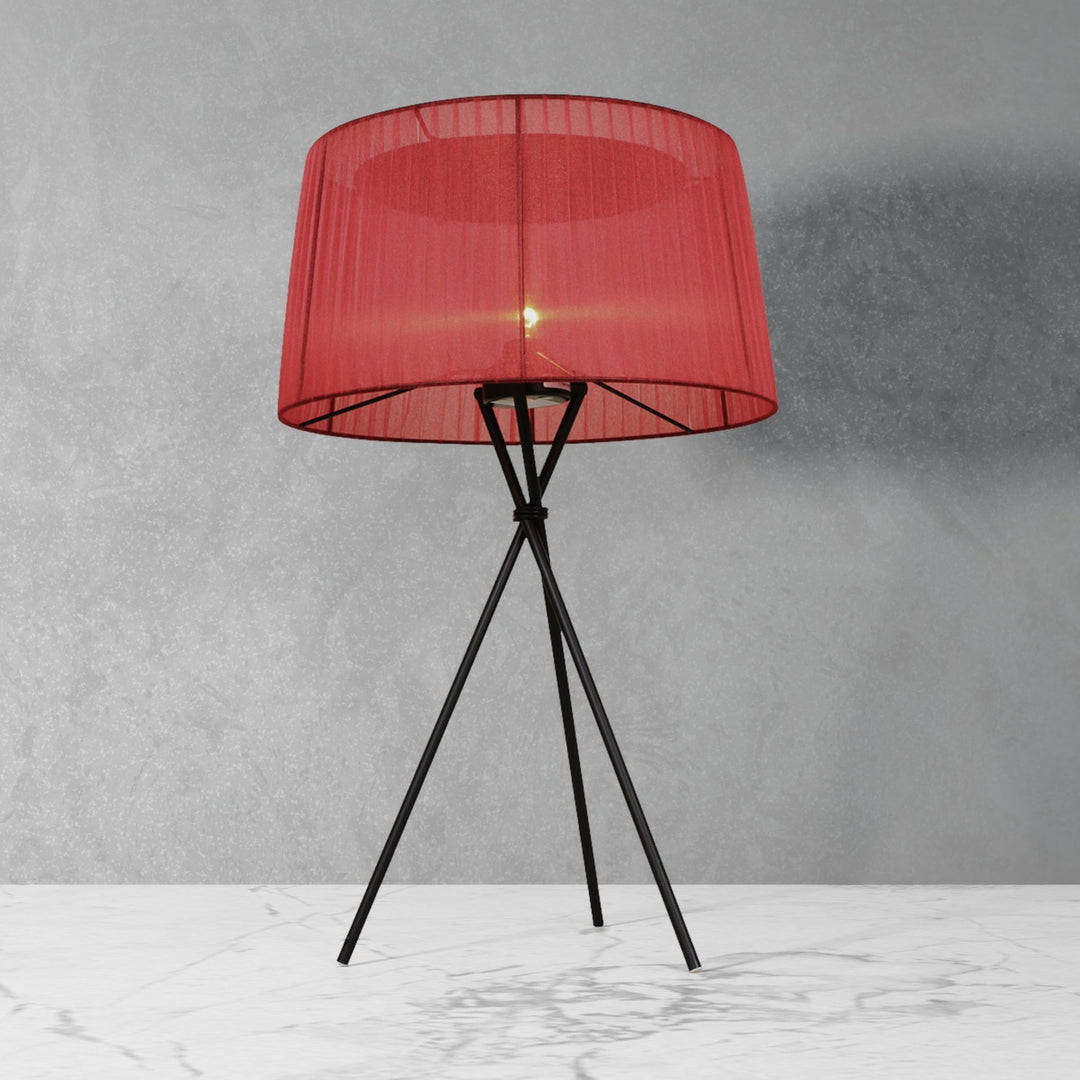 Tripode Table Lamp - Red Shade-France & Son-LS679T2RED-Table Lamps-1-France and Son