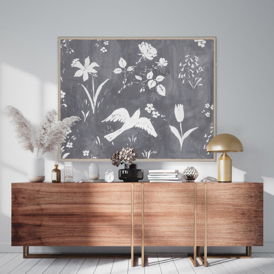 PM-23-0213 Paule Marrot, Flower Garden Gris detail by Soicher Marin