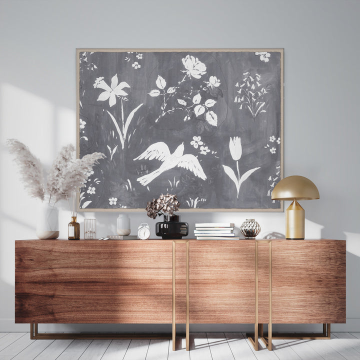 PM-23-0213 Paule Marrot, Flower Garden Gris detail by Soicher Marin