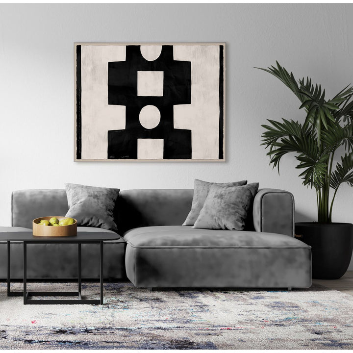 PM-23-0254 Paule Marrot, White and Black Abstract detail by Soicher Marin