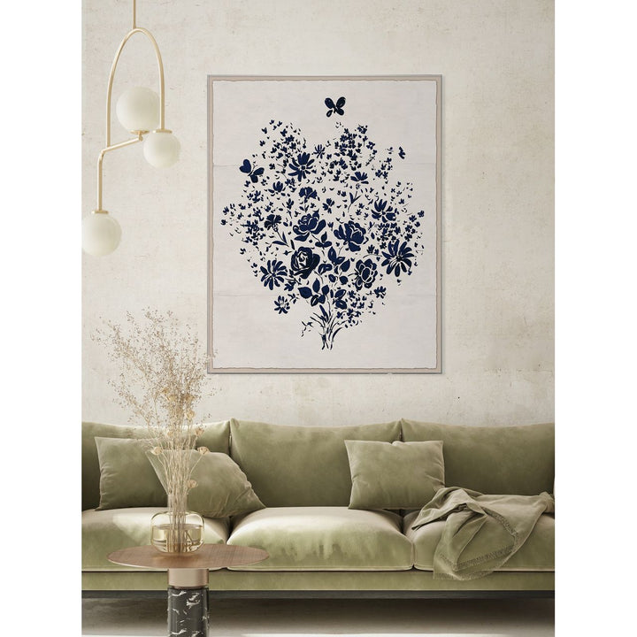 PM-23-0260 Paule Marrot, Navy Floral Bouquet detail by Soicher Marin