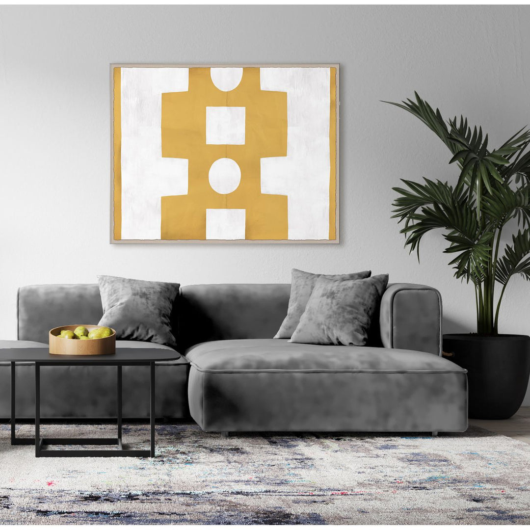 PM-23-0262 Paule Marrot, Yellow and White Abstract detail by Soicher Marin