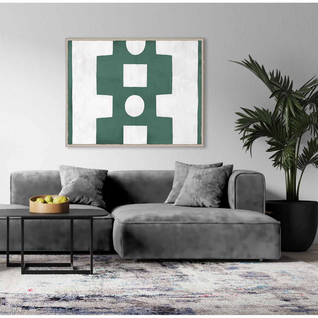 PM-23-0263 Paule Marrot, Green and White Abstract detail by Soicher Marin