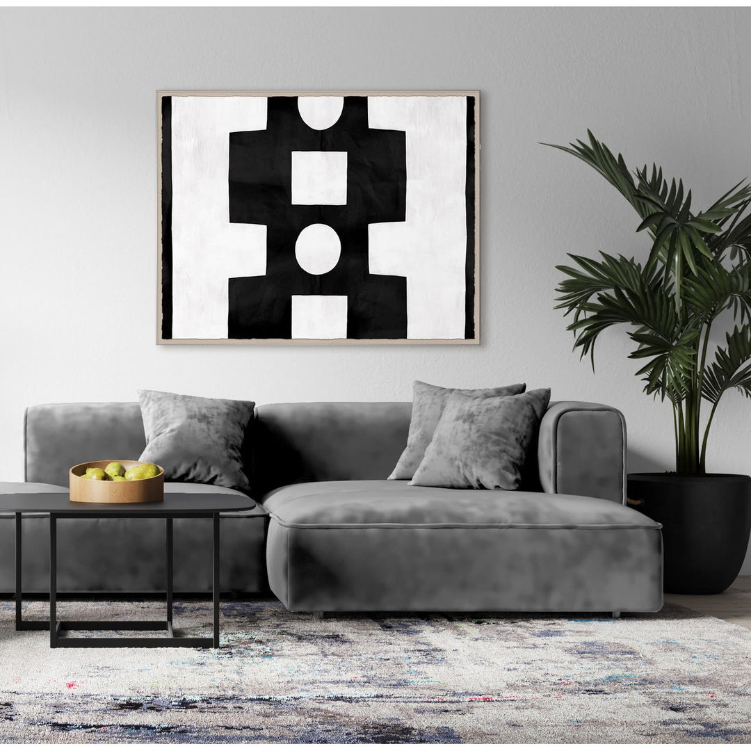 PM-23-0264 Paule Marrot, Black and White Abstract 2 detail by Soicher Marin