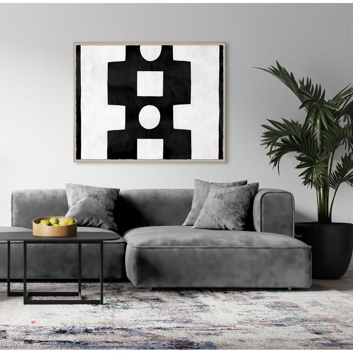 PM-23-0264 Paule Marrot, Black and White Abstract 2 detail by Soicher Marin