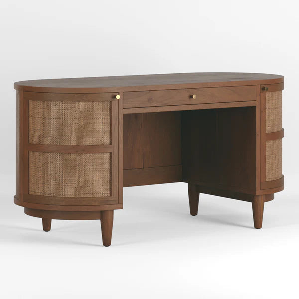 Canggu Cane Solid Wood Desk