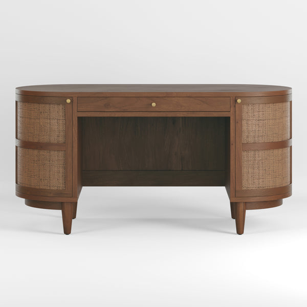 Canggu Cane Solid Wood Desk