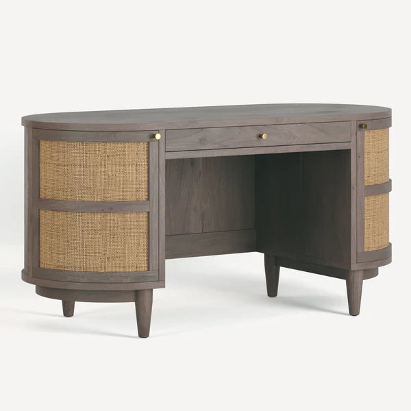 Canggu Cane Solid Wood Desk