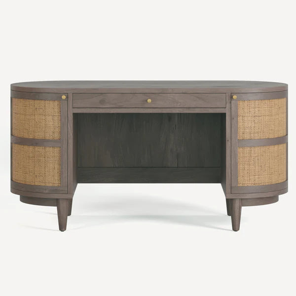 Canggu Cane Solid Wood Desk