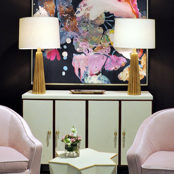 Hensley - Tasselshaped Gold Leaf Lamp Base.