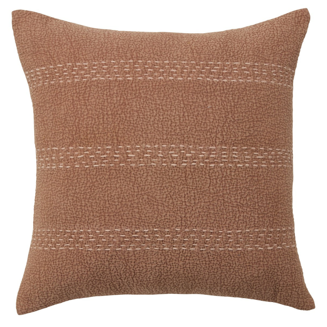 Jaipur Living Trenton Striped Terracotta/ Beige Down Pillow (20" Square)