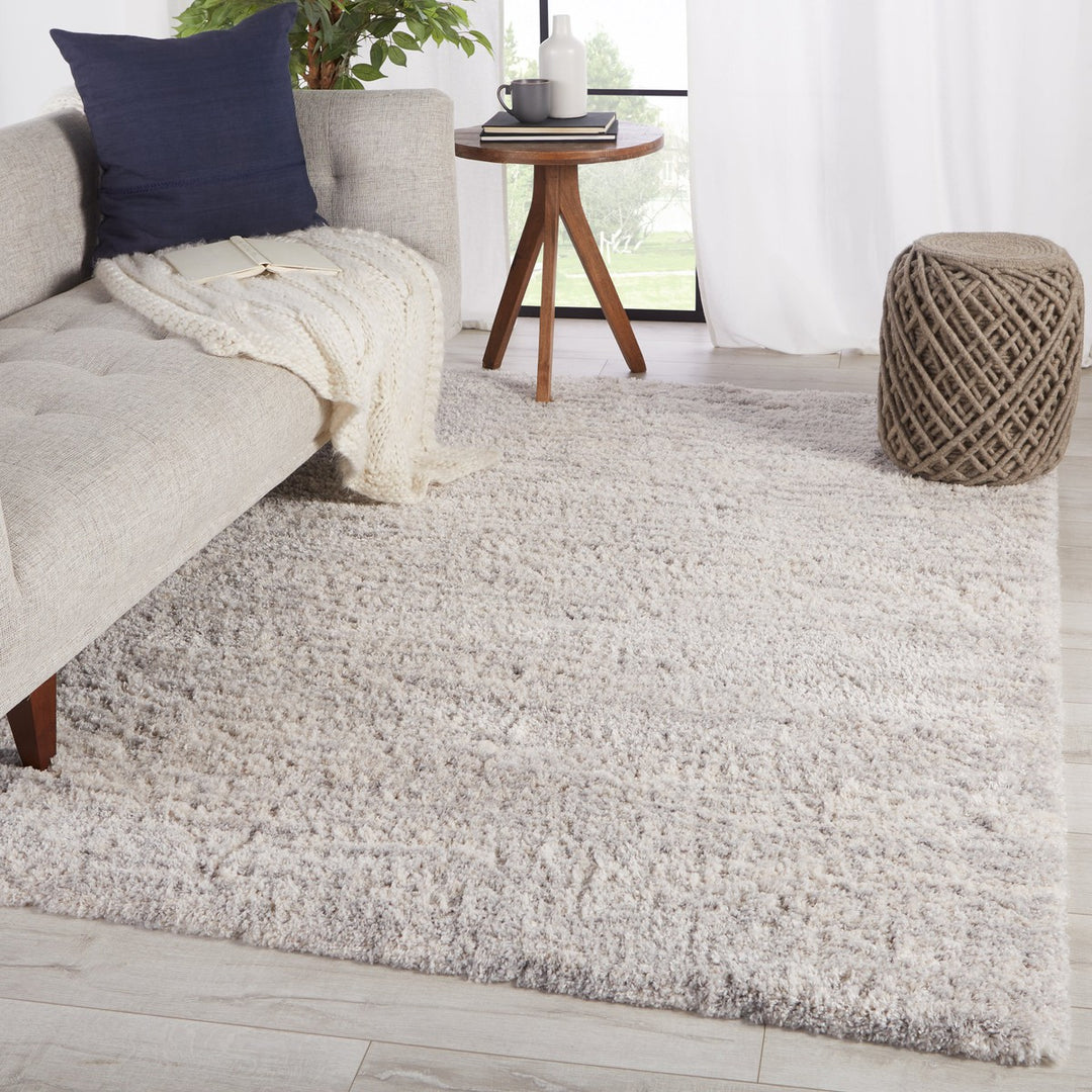 Jaipur Living Staves Striped Light Gray/ Cream Area Rug (5'3"X7'7")