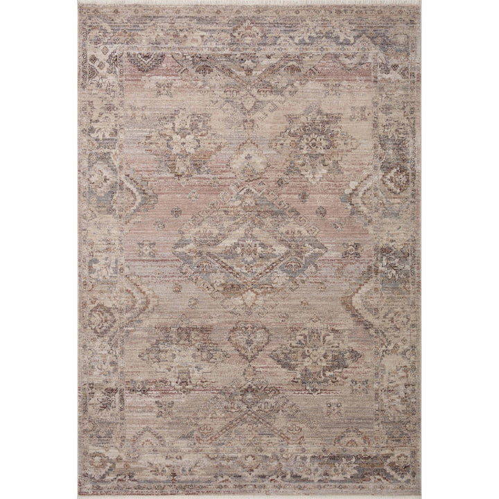 Loloi Lyra Blush / Dove 7'-10" x 7'-10" Round Area Rug