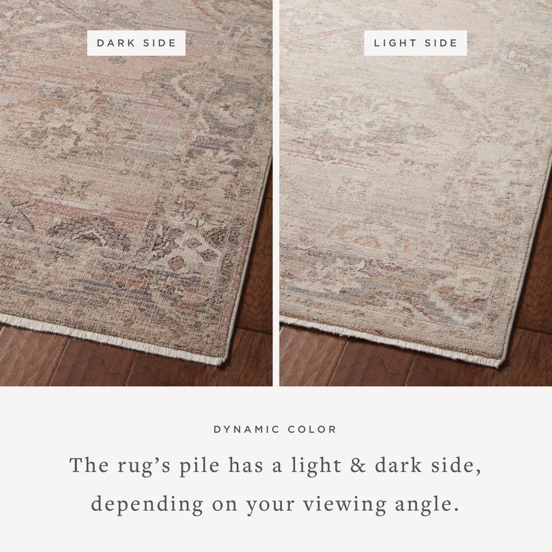 Loloi Lyra Blush / Dove 18" x 18" Sample Rug