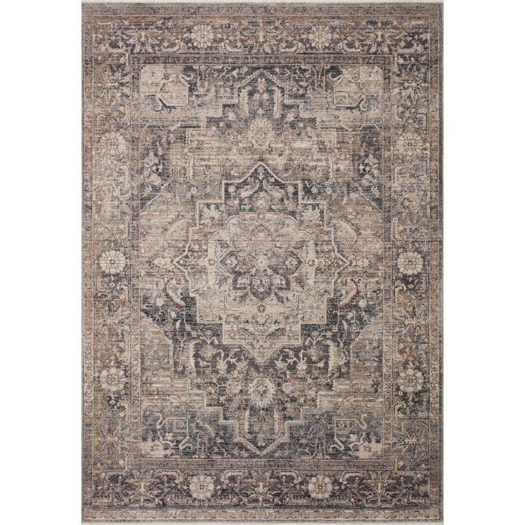 Loloi Lyra Denim / Sand 7'-10" x 7'-10" Round Area Rug